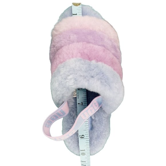 UGG Fluff Yeah Sling Back 1097169 Pink Blue Purple Women 7 Sandal Sheep Shoe New - Picture 11 of 11